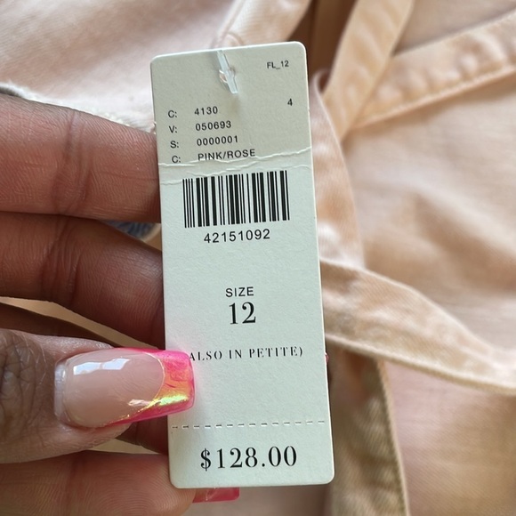 Anthropologie Holding Horses NWT Pink Wrap denim dress Woman’s 12 - Picture 4 of 6